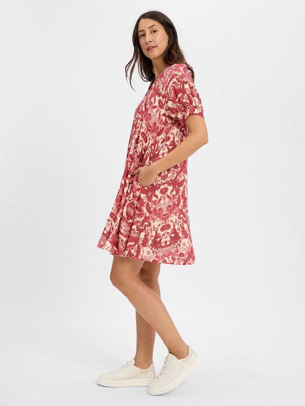 Marie Lund Sommerkleid Damen Viskose pink gemustert, 40