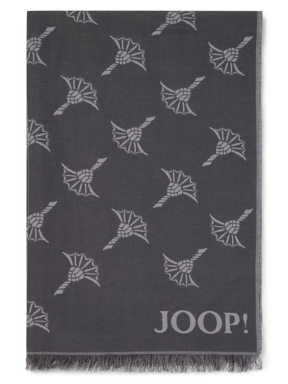 JOOP! Webschal mit Woll-Anteil Herren Modal grau gemustert, ONE SIZE