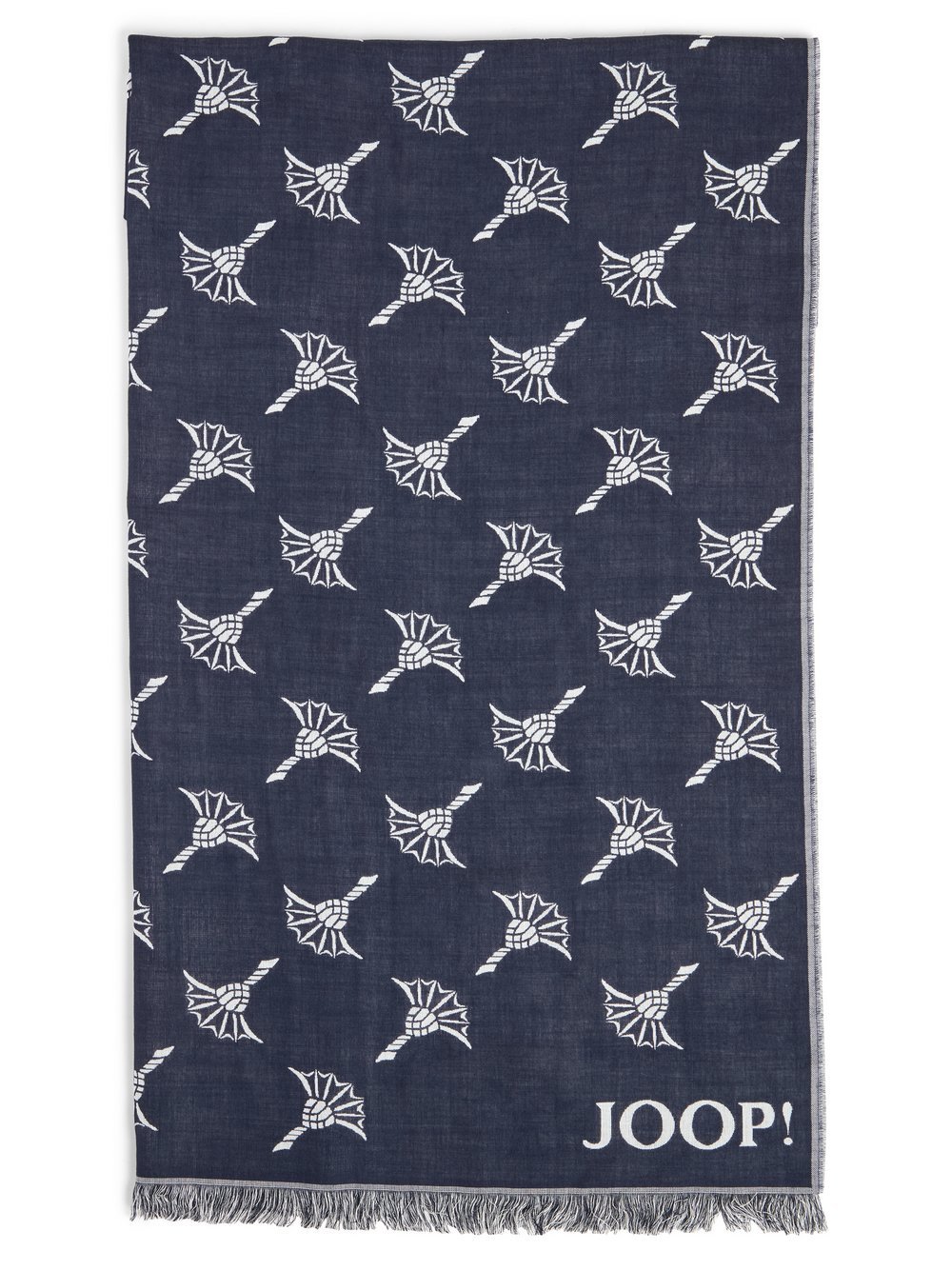 JOOP! Webschal mit Woll-Anteil Herren Modal blau gemustert, ONE SIZE