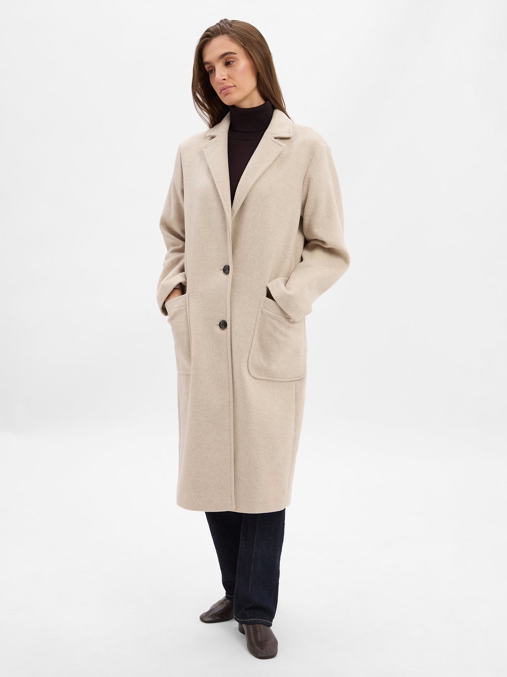 Marie Lund Mantel mit Wollanteil Damen beige, 40