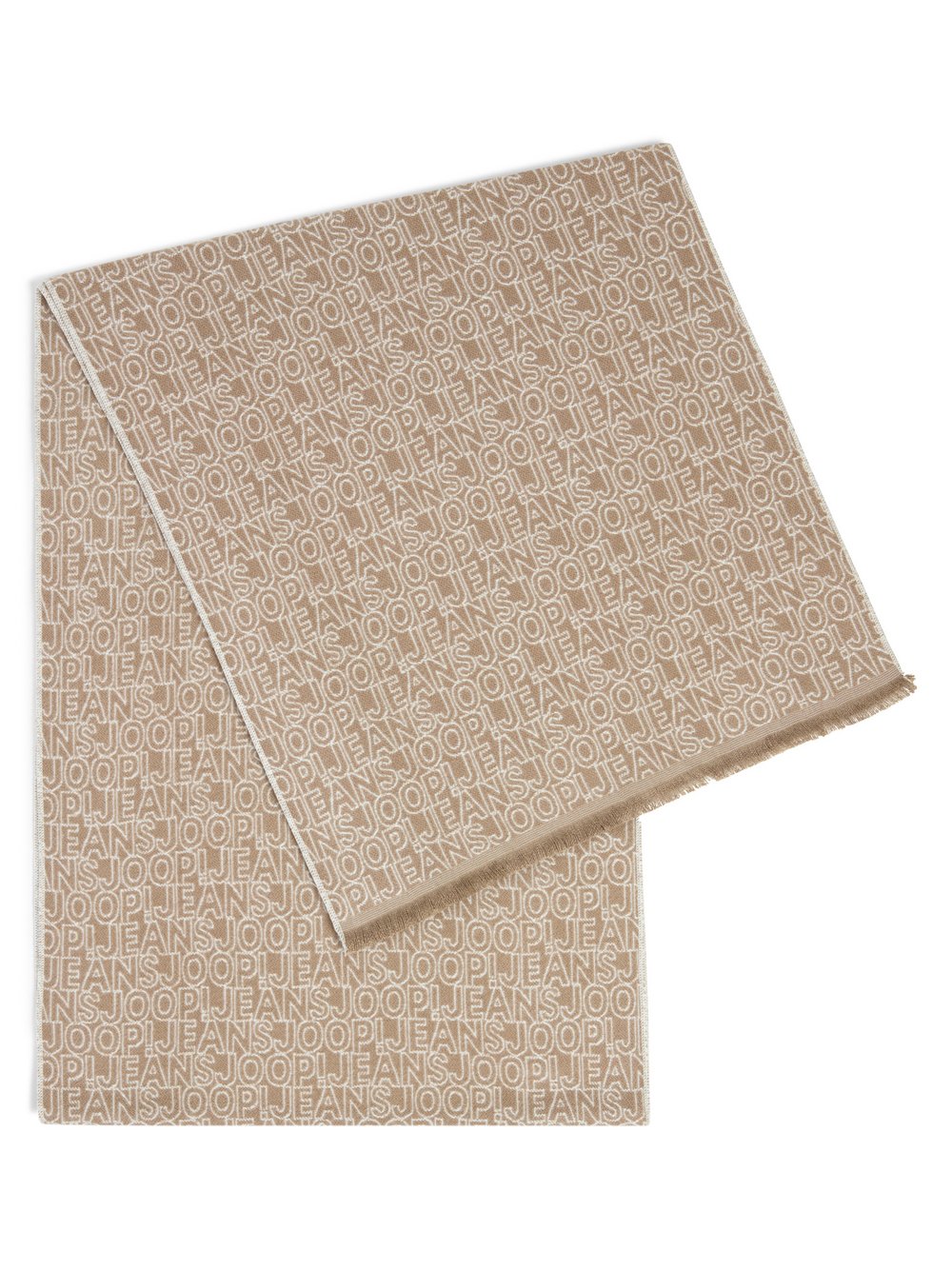 Joop Jeans Schal Herren Viskose beige gemustert, ONE SIZE