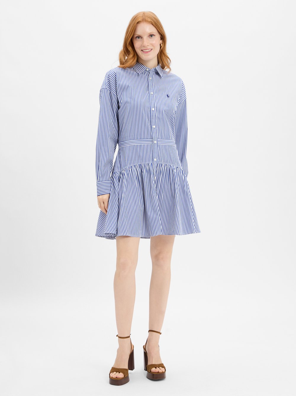 Polo Ralph Lauren Blusenkleid Damen Baumwolle mehrfarbig gestreift, 38