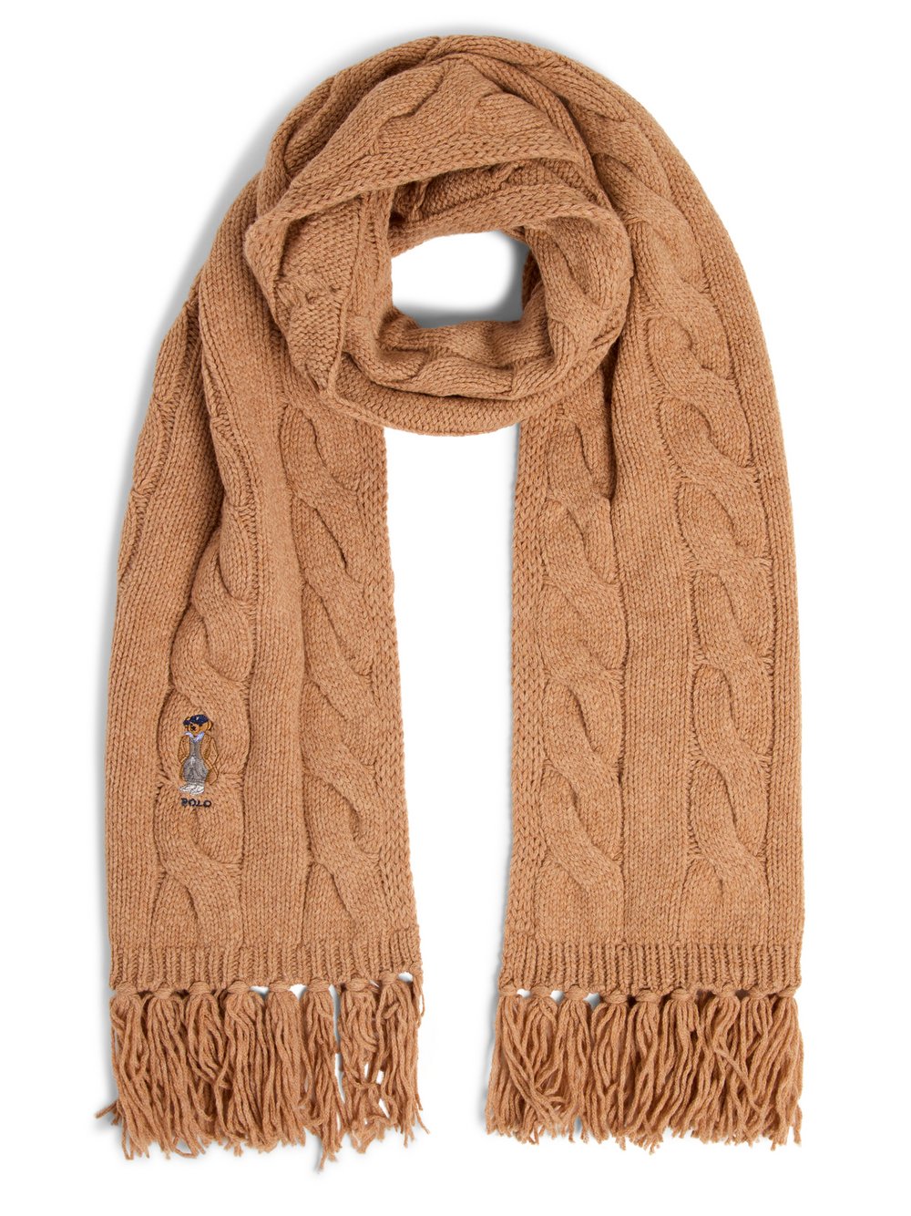 Polo Ralph Lauren Strickschal mit Wollanteil Damen Wolle braun, ONE SIZE