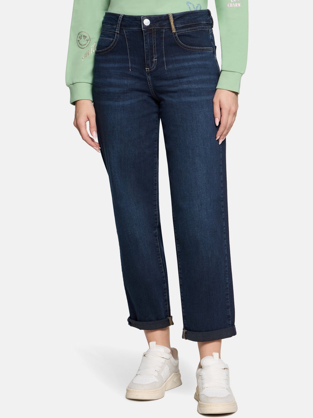 Cartoon Used Look-Jeans Damen Baumwolle blau, 36