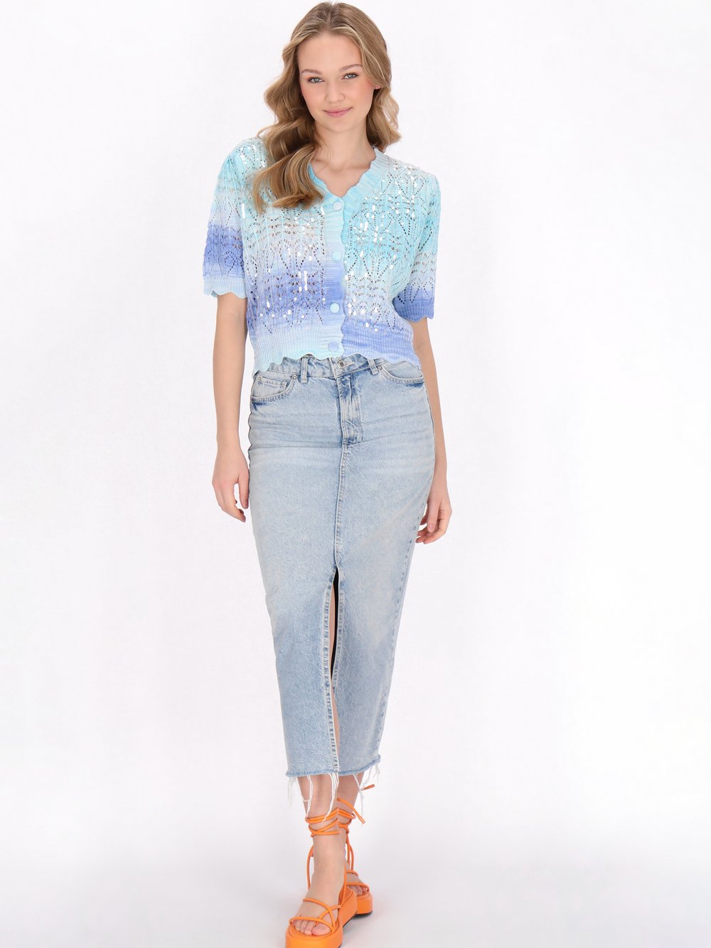 MyMo Strickjacke Damen mehrfarbig gemustert, XS/S