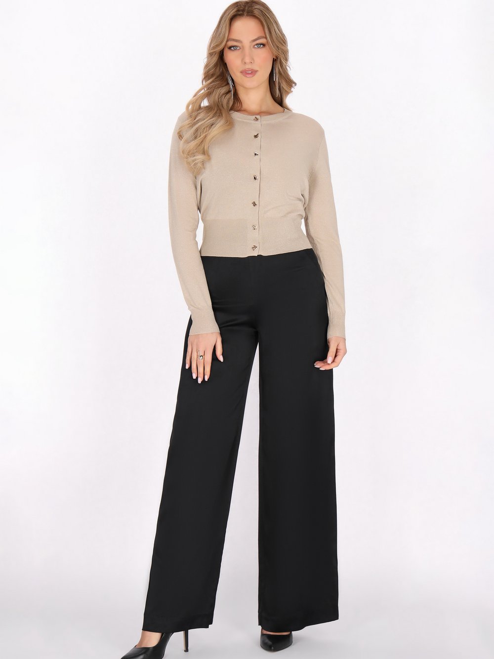 Faina Strickjacke Damen Viskose beige, XL/XXL