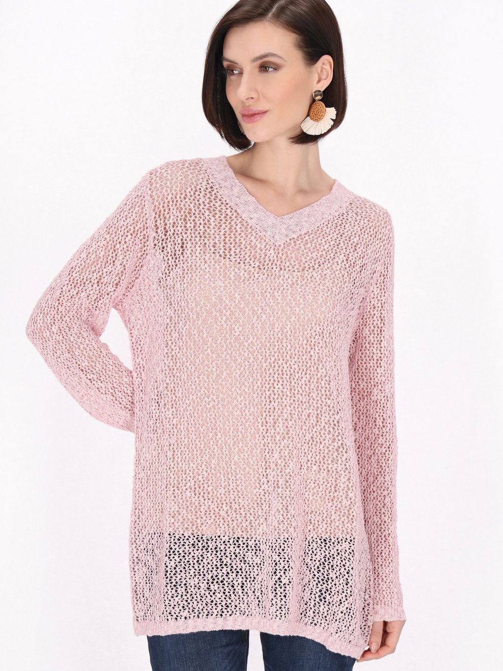 Usha Pullover Damen Baumwolle mehrfarbig gemustert, XL