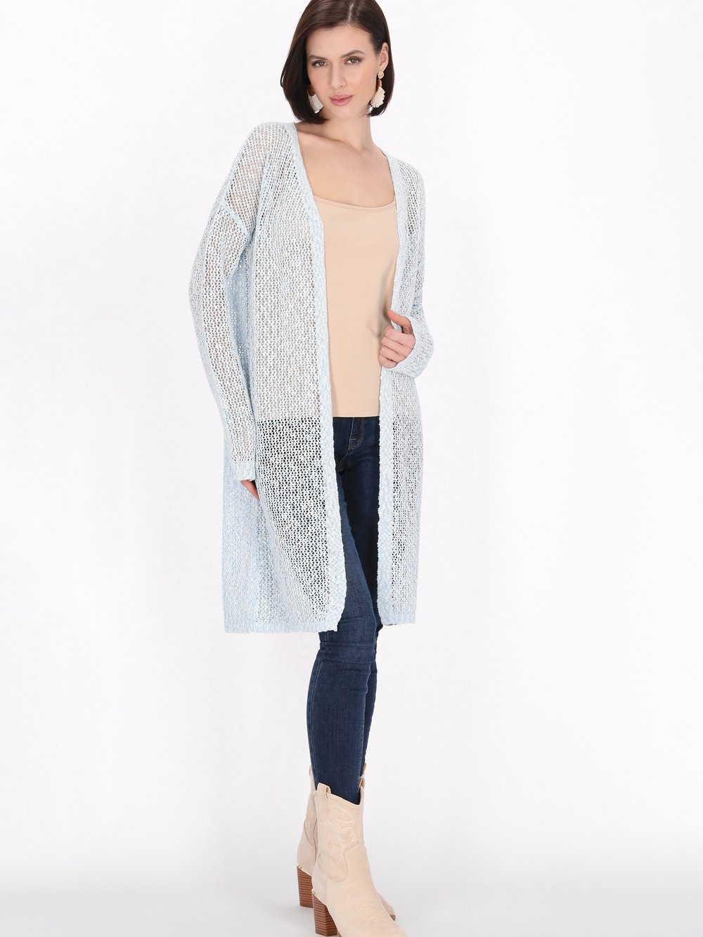 Usha Strickjacke Damen Baumwolle mehrfarbig gemustert, XL