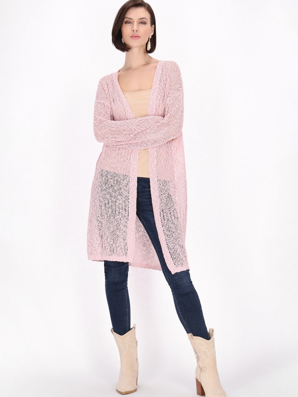 Usha Strickjacke Damen Baumwolle mehrfarbig gemustert, XL