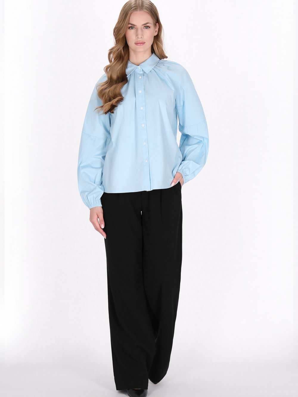 Dreimaster Hemd Damen Baumwolle blau, XS
