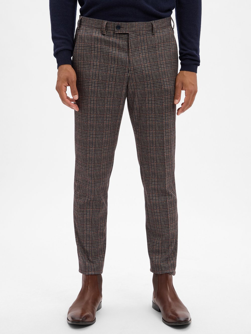 Finshley & Harding London Baukasten-Hose Herren Slim Fit mehrfarbig kariert, 102