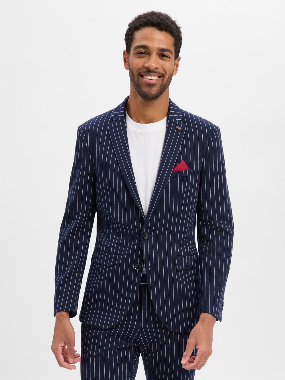 Finshley & Harding London Baukasten-Sakko Herren Slim Fit mehrfarbig gestreift, 102