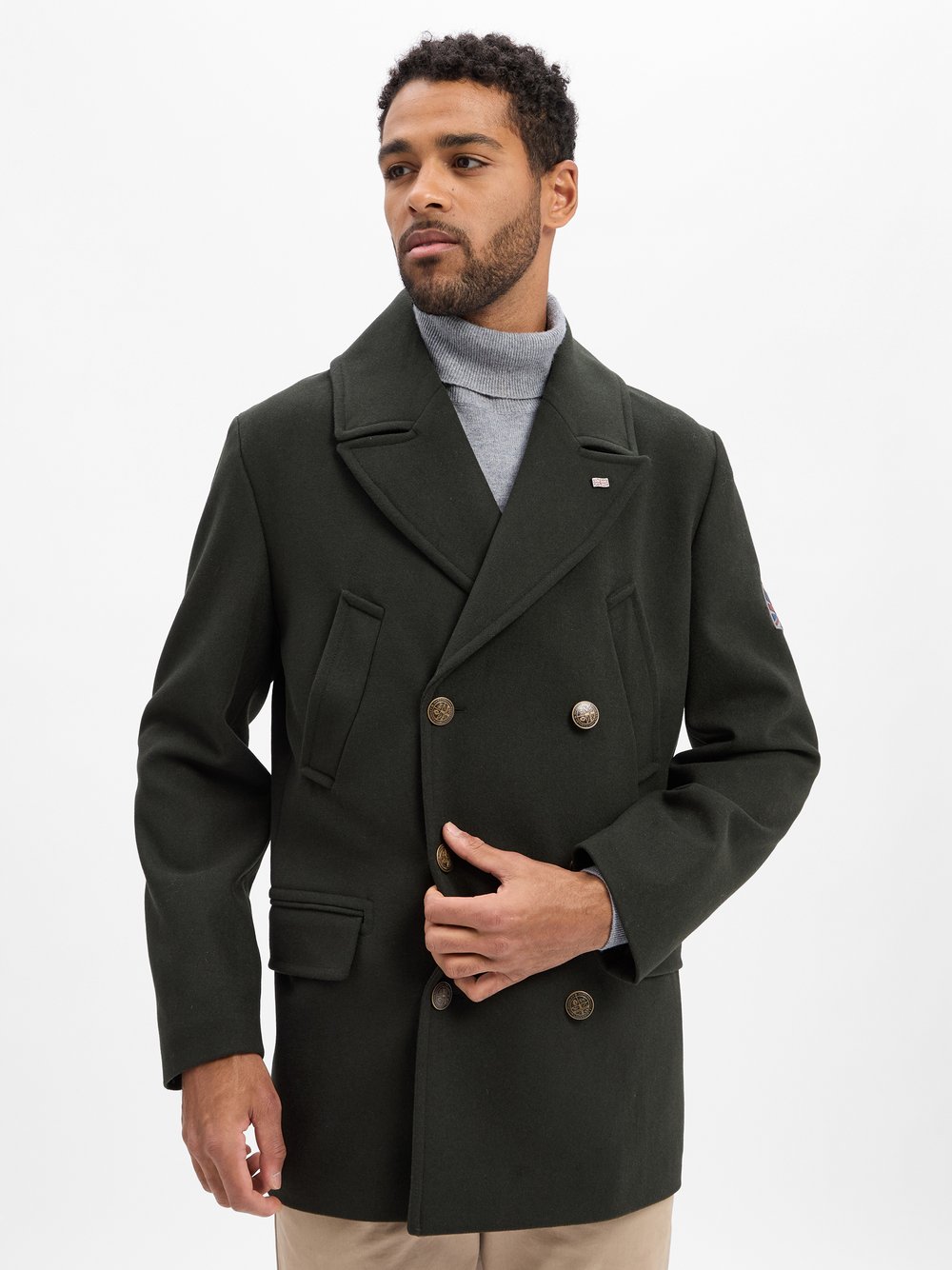 Finshley & Harding London Wolljacke Herren Wolle grün, 54