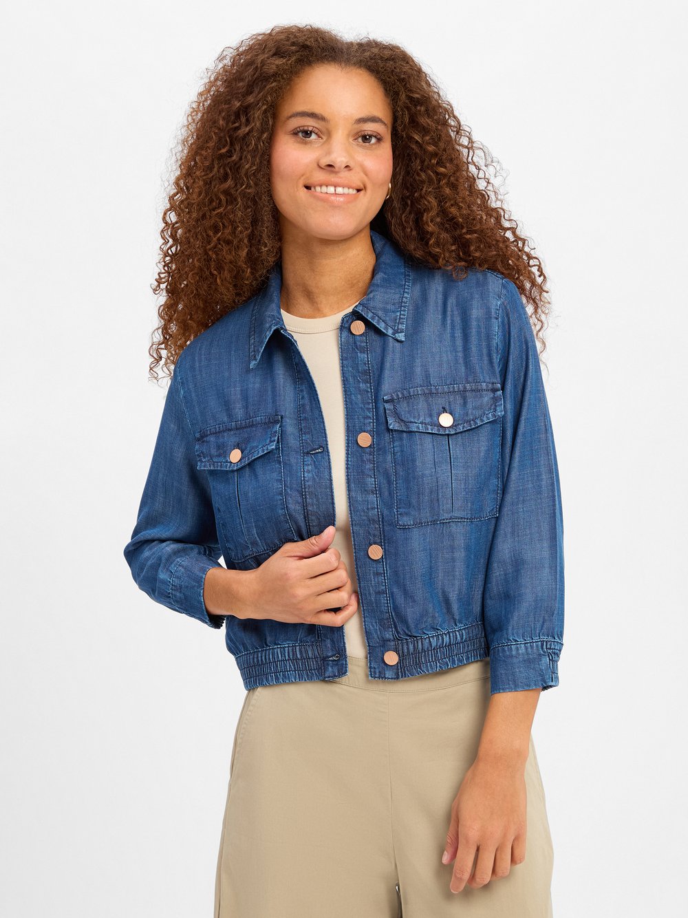 More & More Blazer Damen Lyocell blau, 34