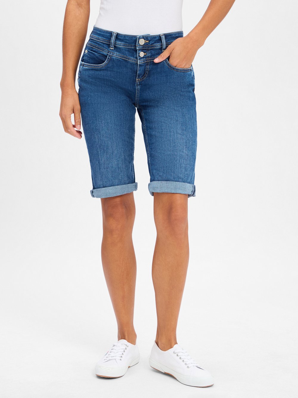 Street One Jeans-Bermuda Damen Baumwolle blau, 34