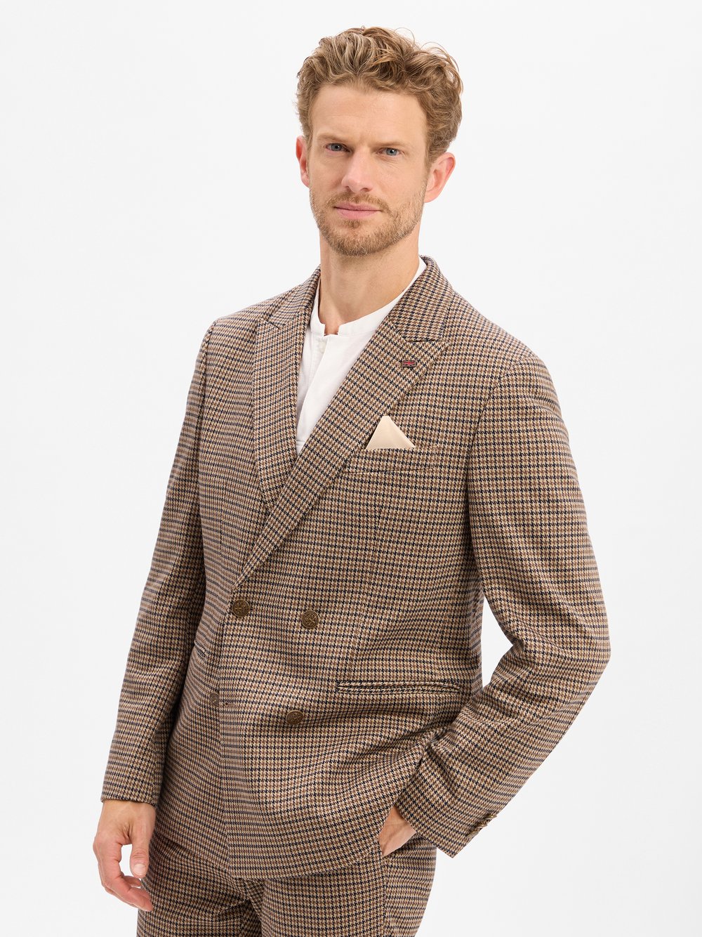 Finshley & Harding London Baukasten-Sakko Herren Regular Fit mehrfarbig gemustert, 54