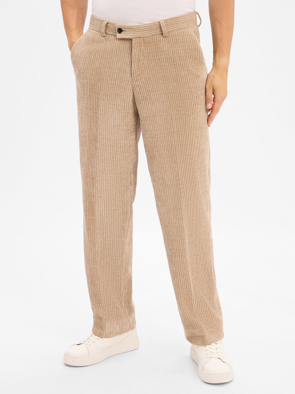 Finshley & Harding London Baukasten-Hose Herren Comfort Fit Cord beige, 54