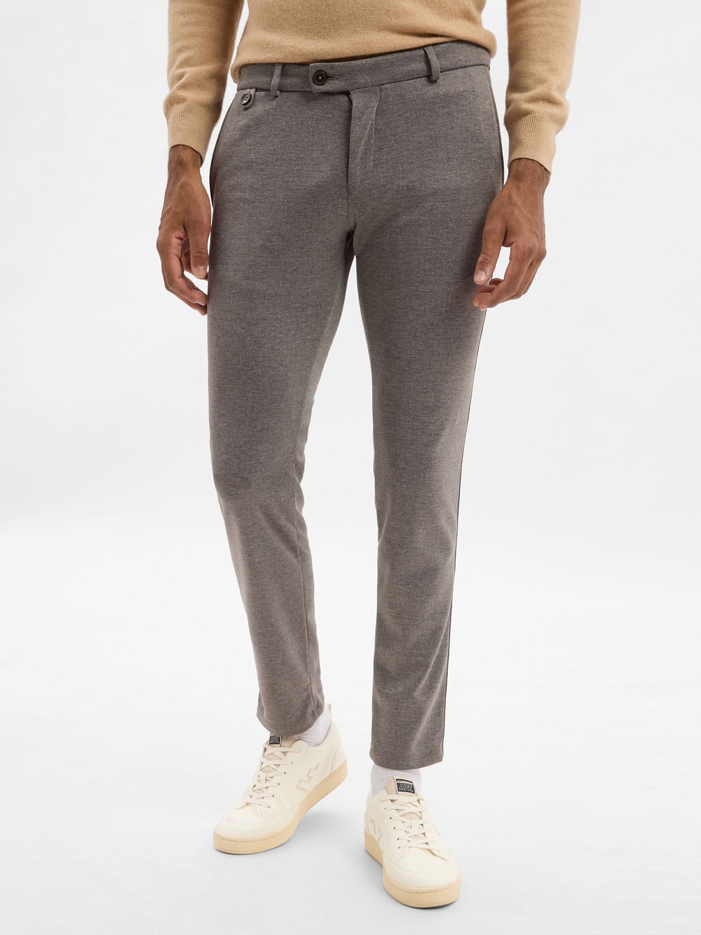 Bugatti Chino - Renzo Herren Baumwolle braun meliert, 33-34