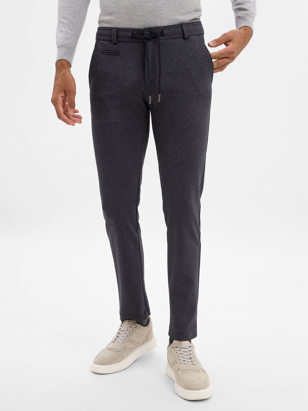 Bugatti Chino Herren Viskose blau gemustert, 33-32