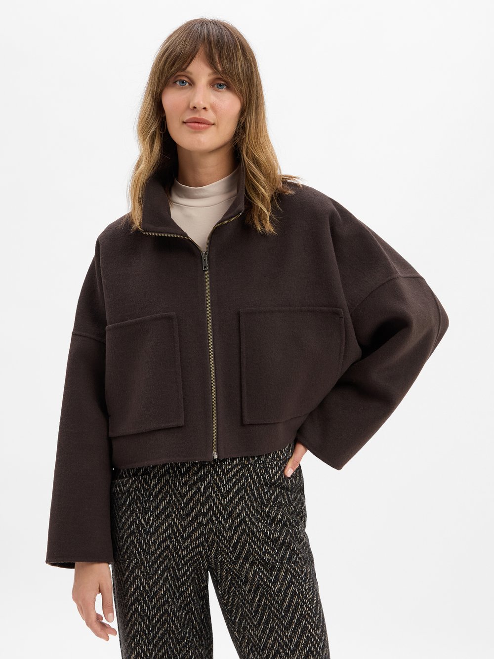 Drykorn Wolljacke Damen Wolle braun, 38