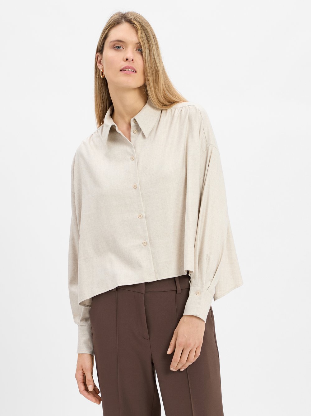 Drykorn Oversize-Bluse Damen beige meliert, 42
