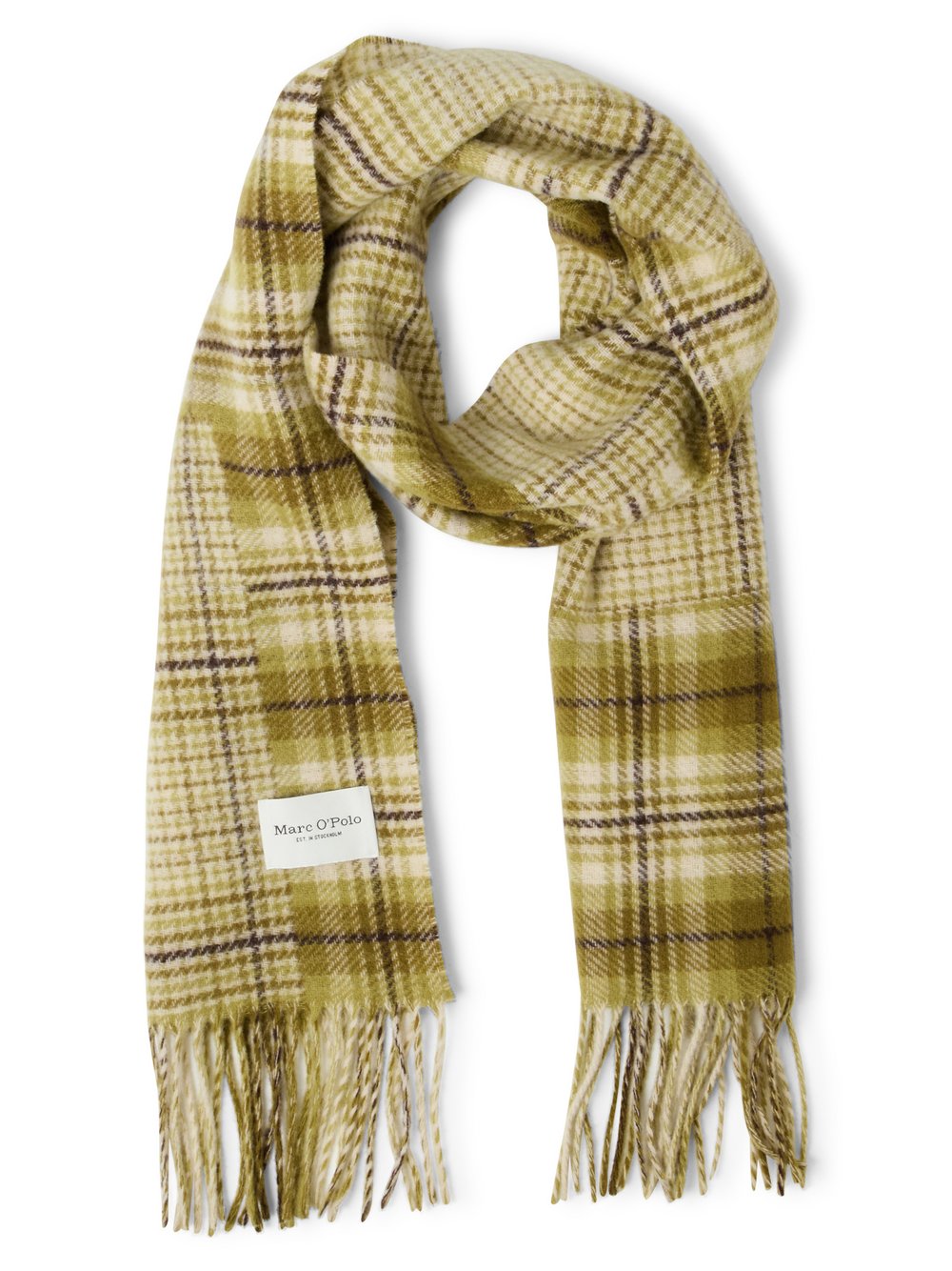 Marc O'Polo Schurwoll-Schal Damen Schurwolle mehrfarbig kariert, ONE SIZE