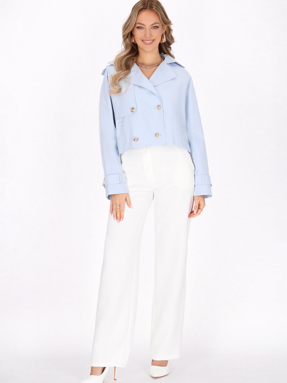 Faina Jacke Damen Baumwolle blau, M