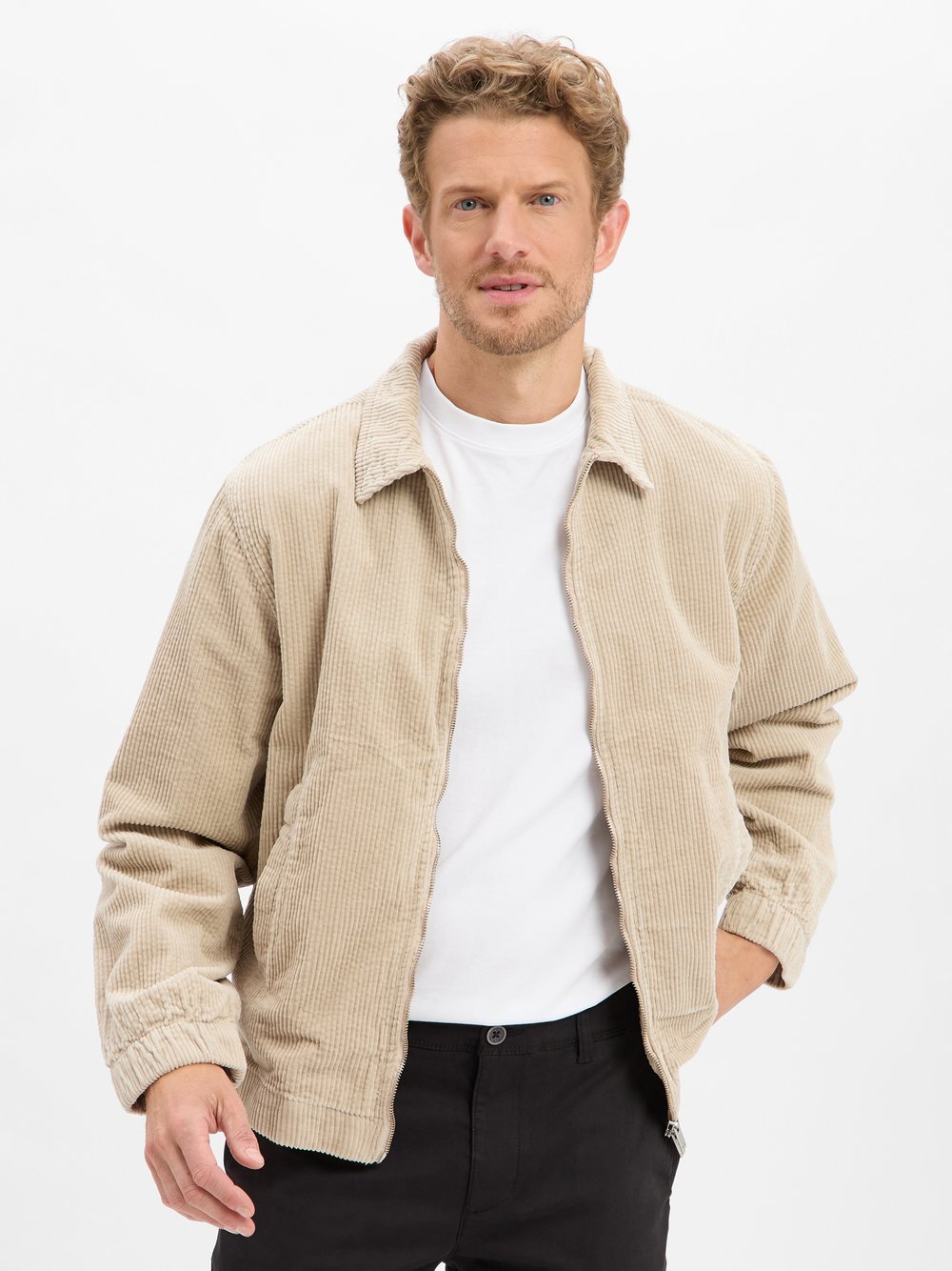 Thumbnail - Lindbergh Cordjacke Herren Baumwolle beige, M