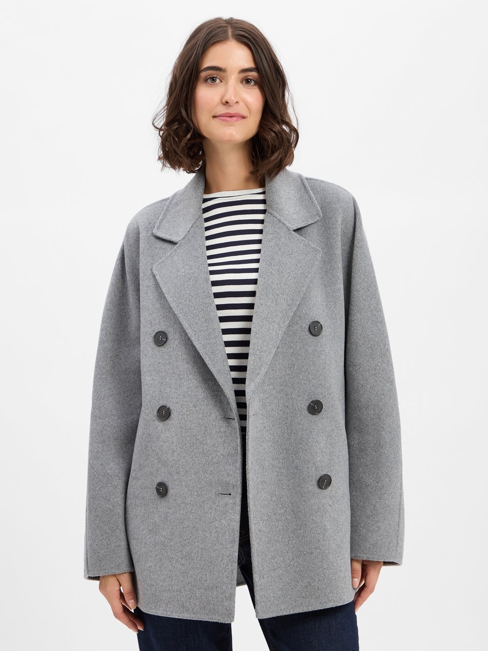 Marc O'Polo Wolljacke Damen Wolle grau meliert, 42
