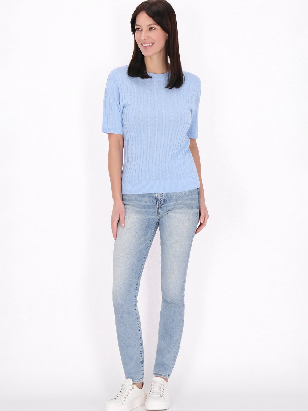 Usha Usha Pullover Damen Viskose blau gemustert, M