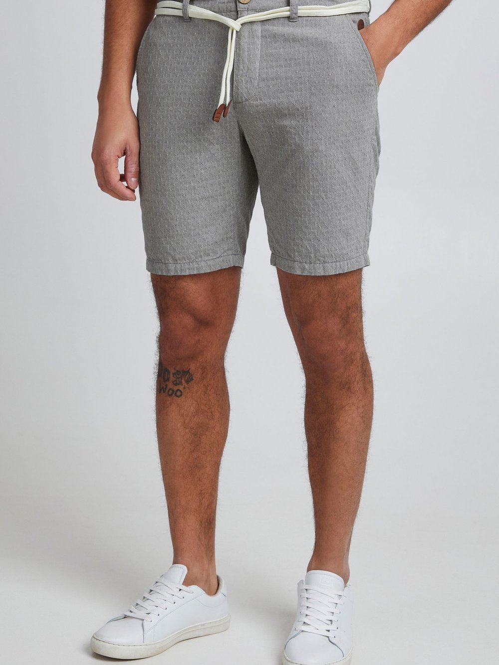 BLEND Chinoshorts Herren Baumwolle grau gemustert, XXL