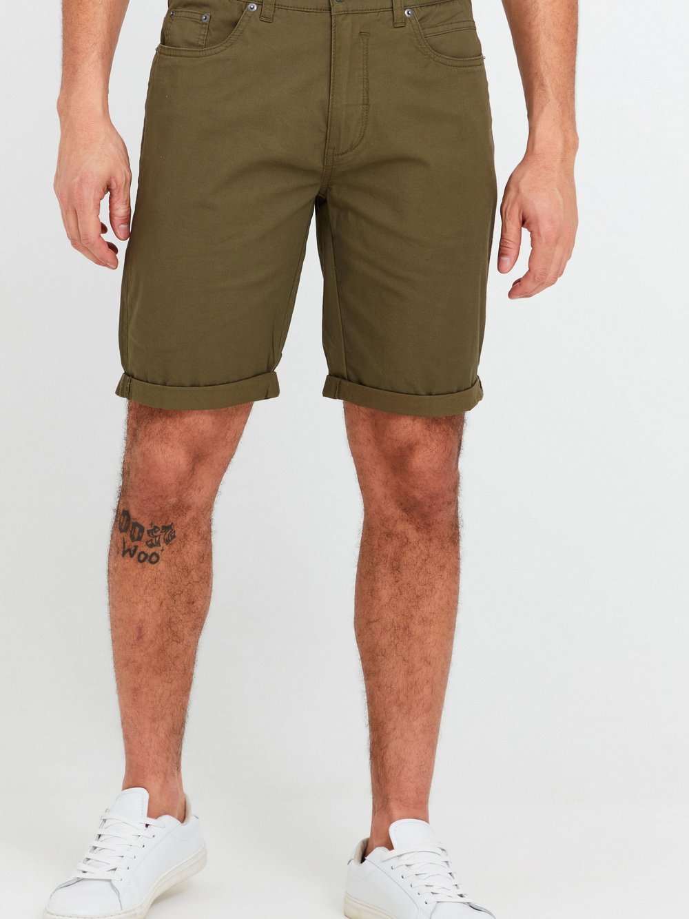 Solid Chinoshorts Herren Baumwolle grün, XL