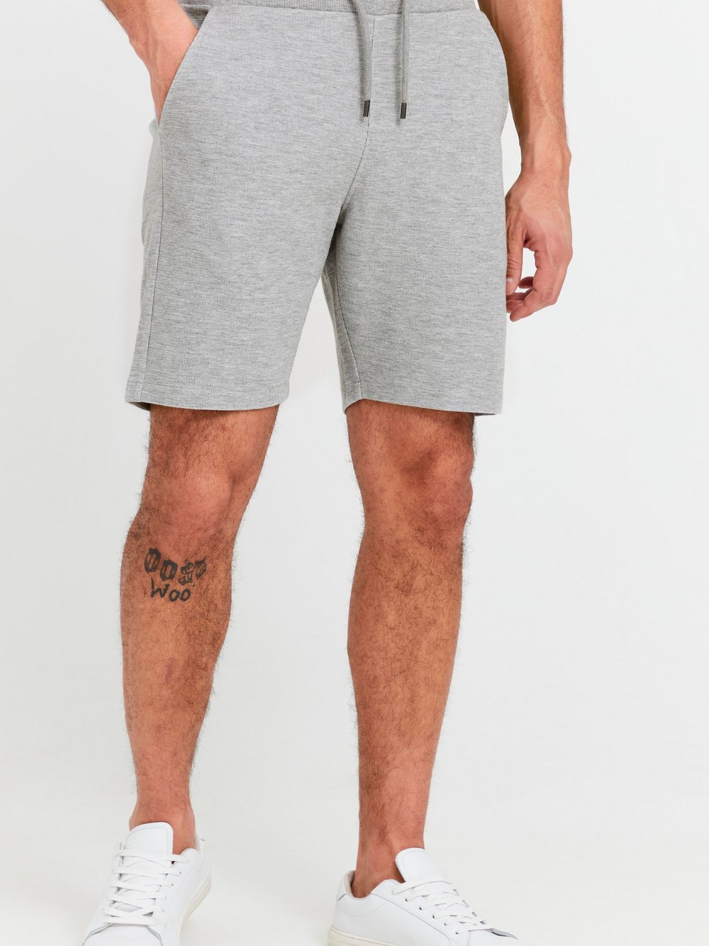 Solid Sweatshorts Herren Baumwolle grau, XL