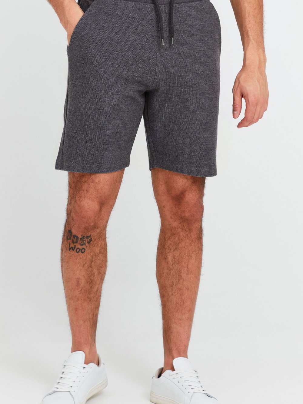 Solid Sweatshorts Herren Baumwolle grau, XL