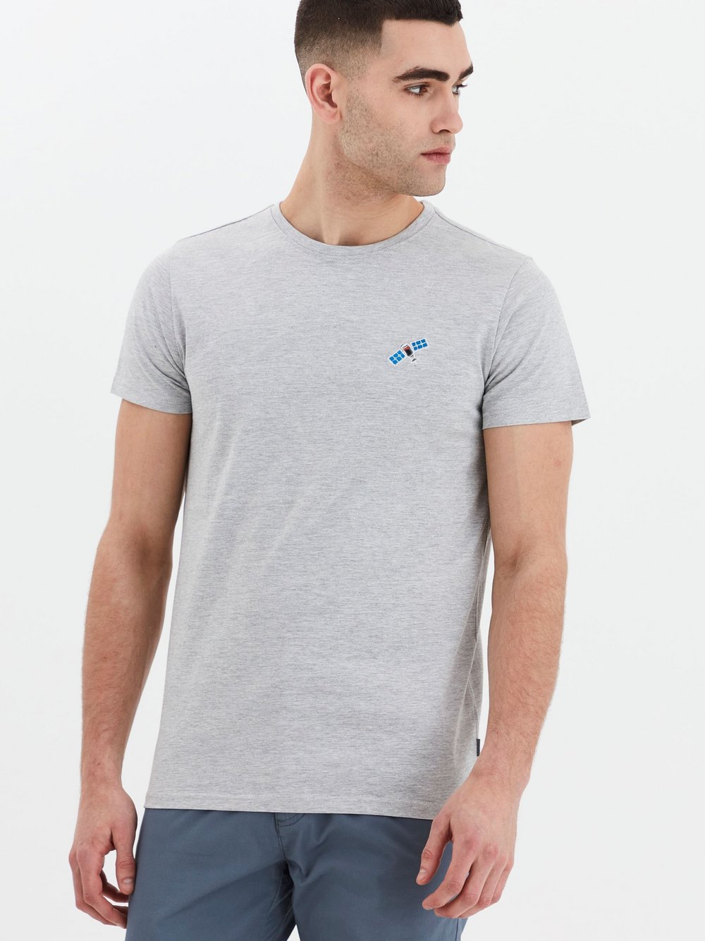 Thumbnail - Solid T-Shirt Herren Baumwolle grau, L