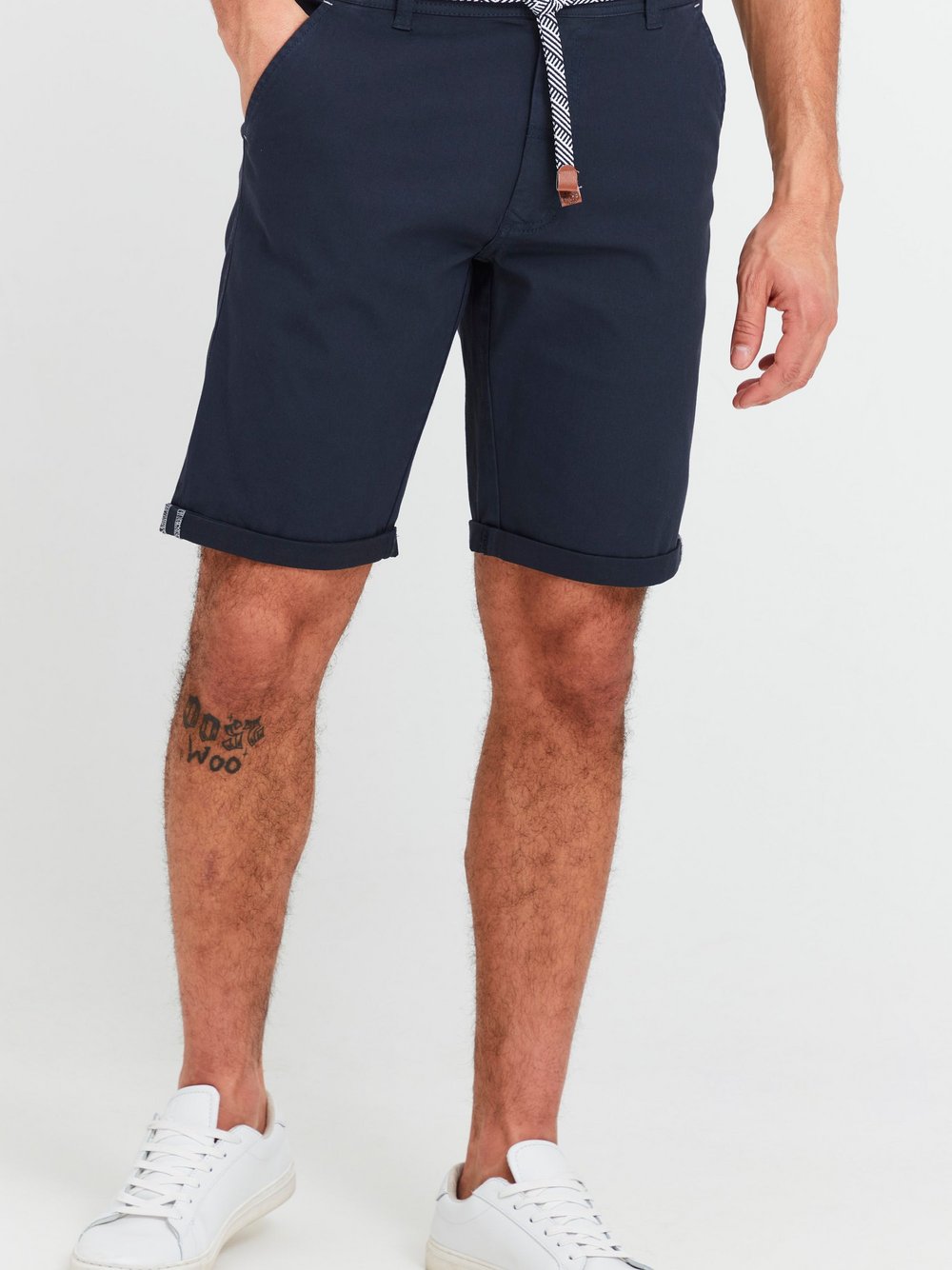 Solid Chinoshorts Herren Baumwolle blau, L