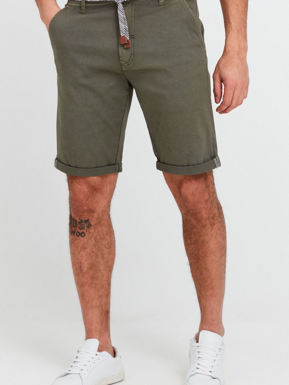 Solid Chinoshorts Herren Baumwolle grün, XL