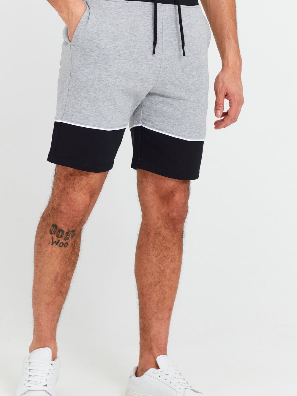Thumbnail - Solid Sweatshorts Herren Baumwolle grau gemustert, XXL
