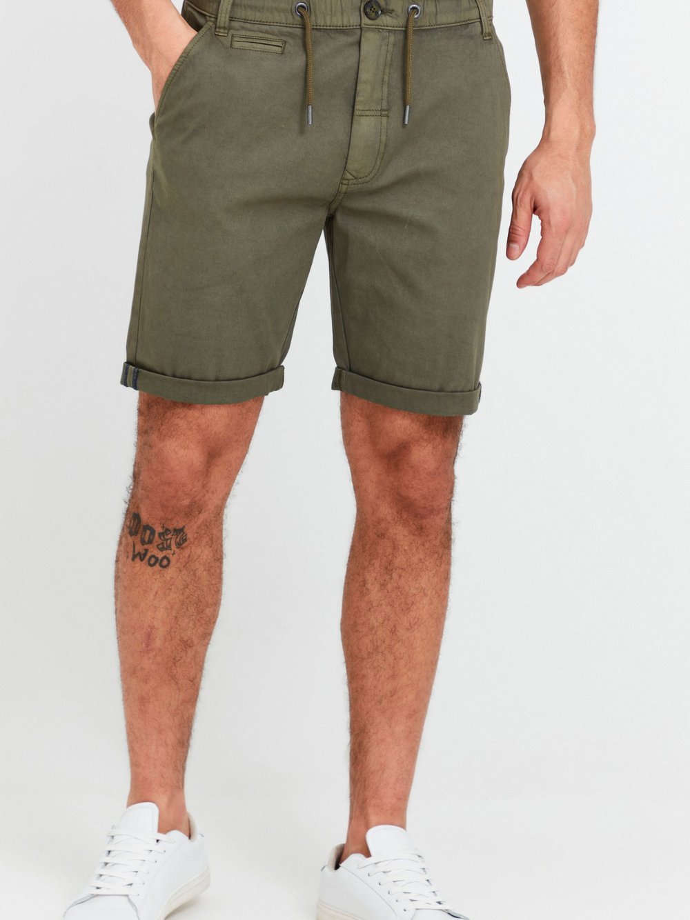 Solid Chinoshorts Herren Baumwolle grün, XL