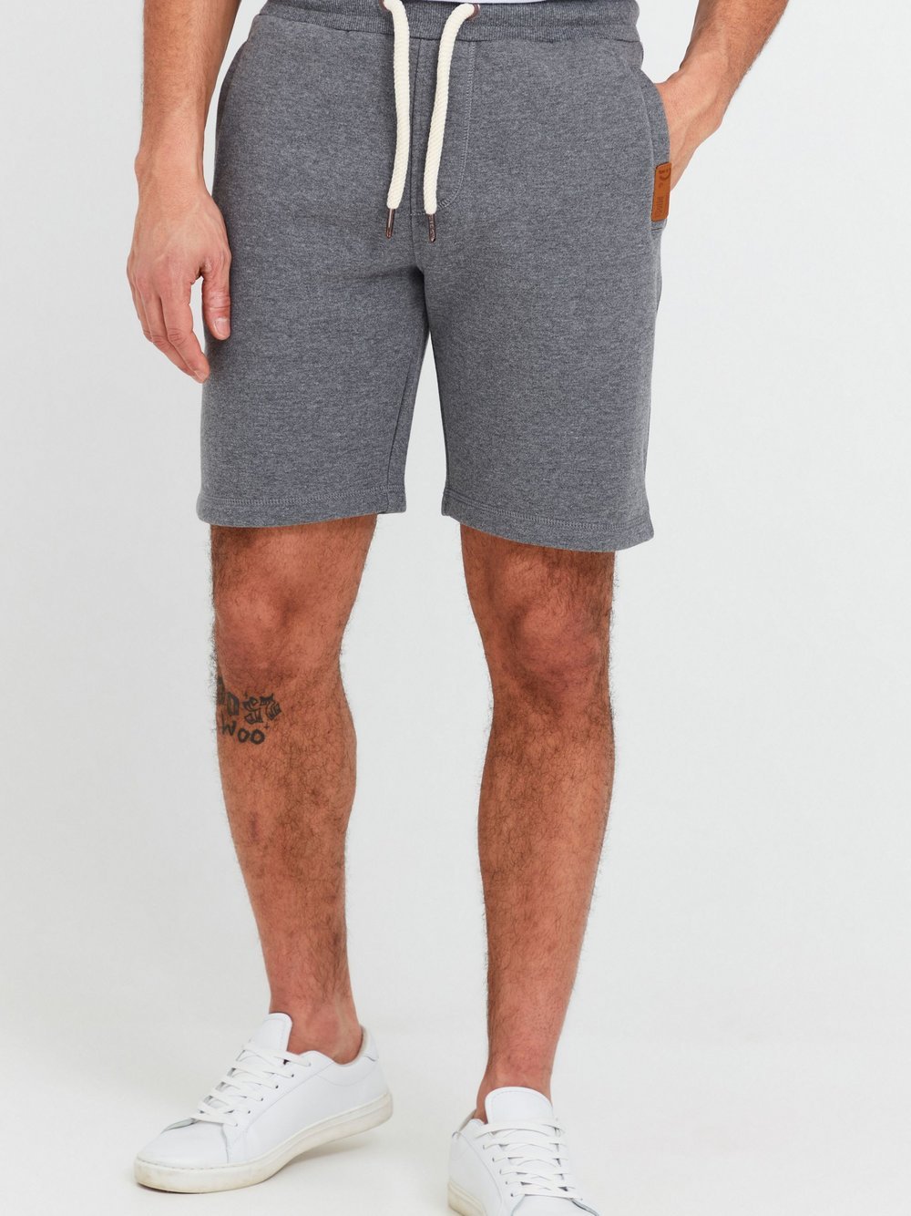 Solid Sweatshorts Herren Baumwolle grau, XXL