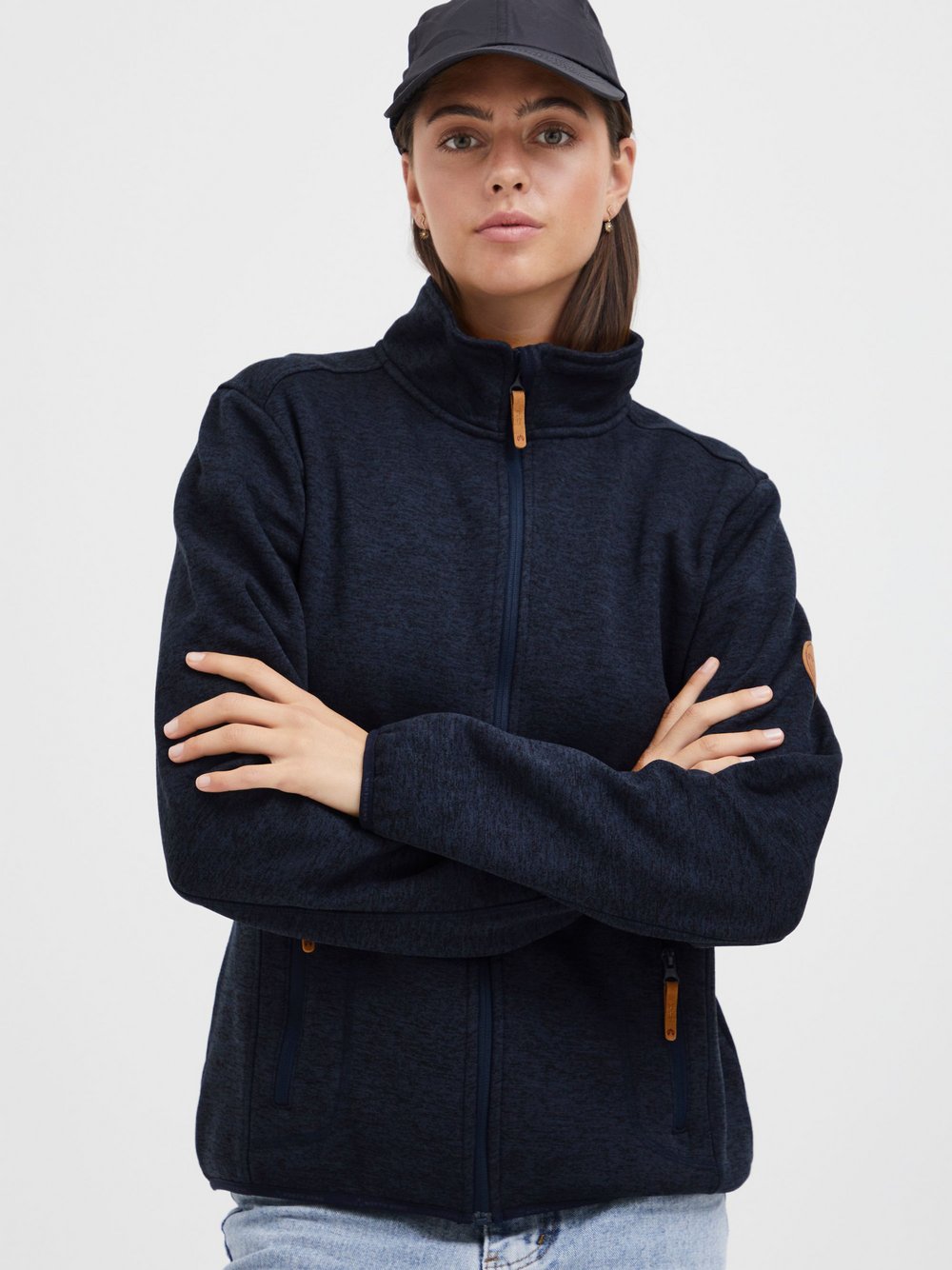 North Bend Fleecejacke Damen blau meliert, 38