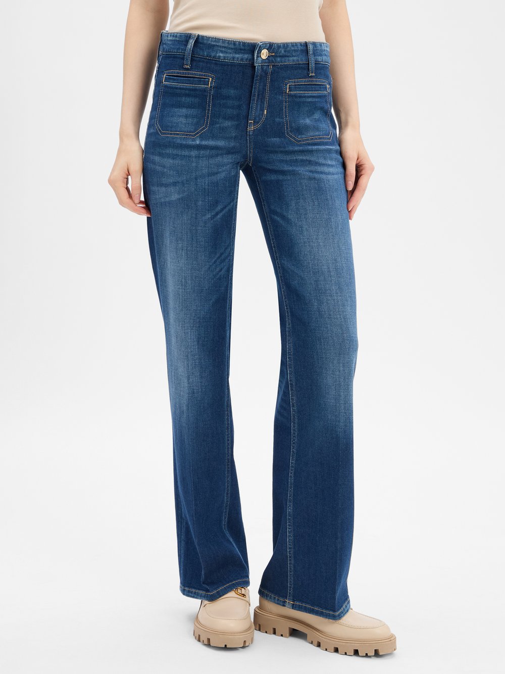 Thumbnail - Cambio Jeans Damen Baumwolle blau, 44