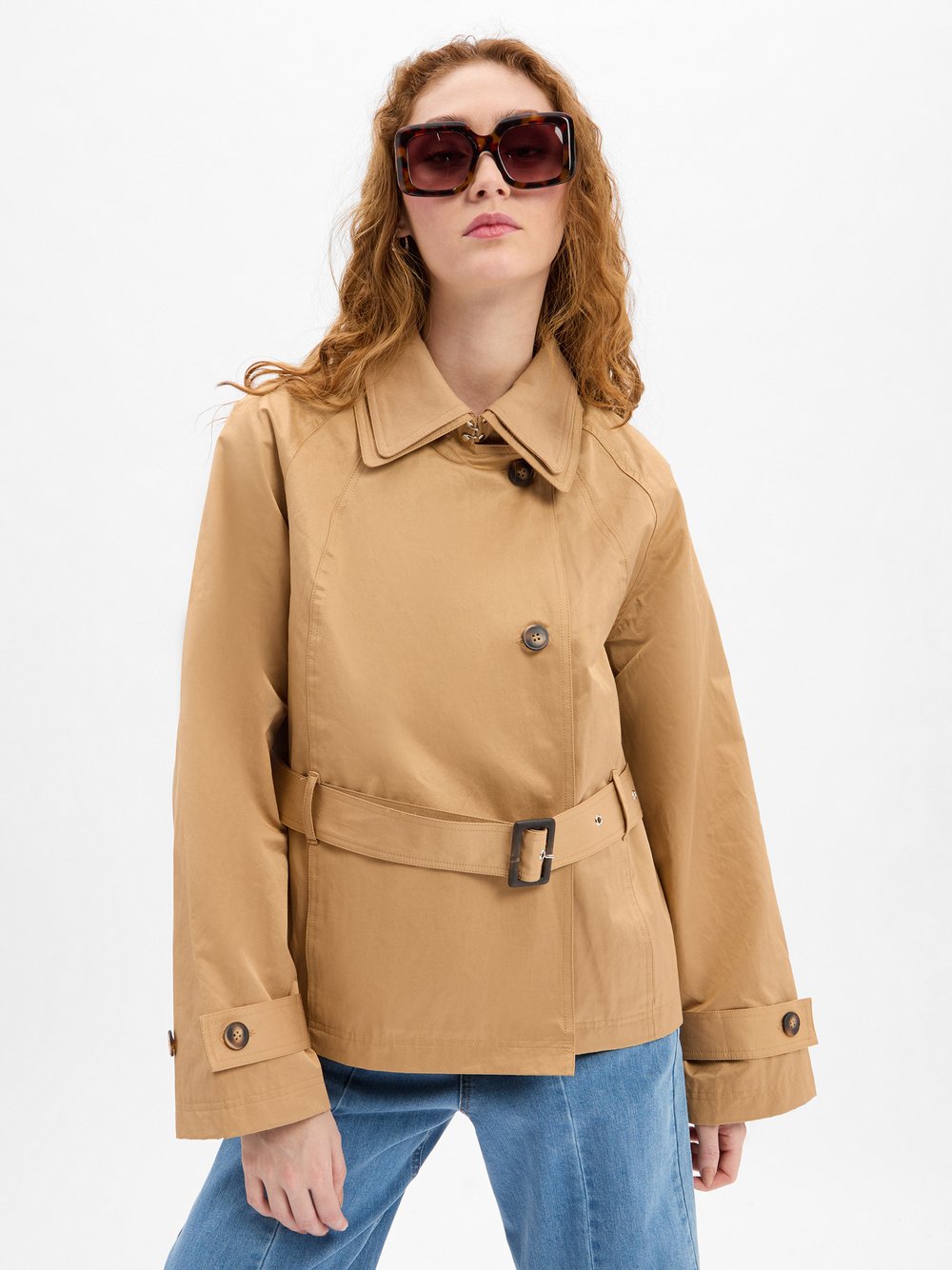 Msch Copenhagen Übergangsjacke Damen Baumwolle braun, L