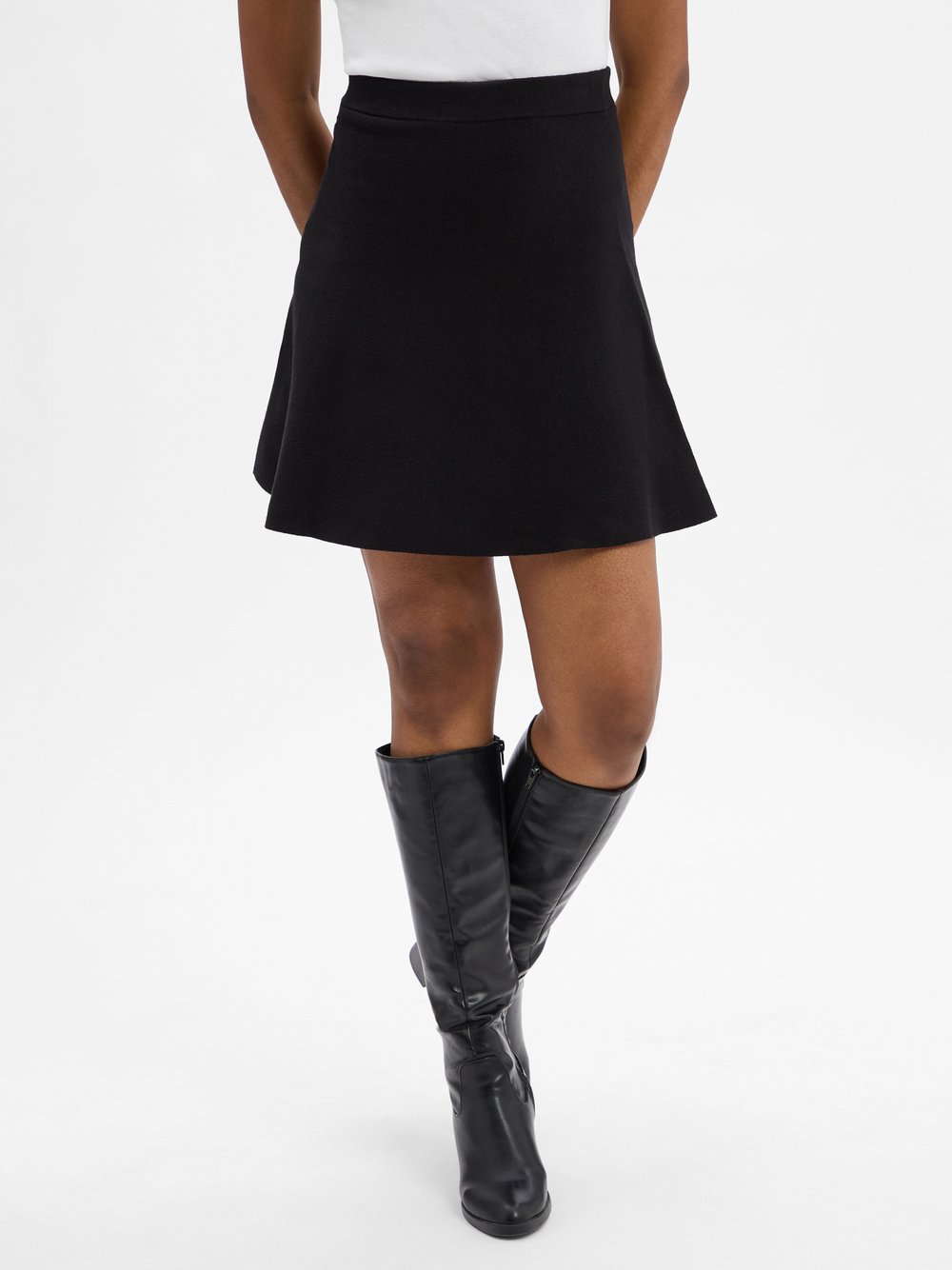 Msch Copenhagen Strick-Minirock Damen Viskose schwarz, L/XL