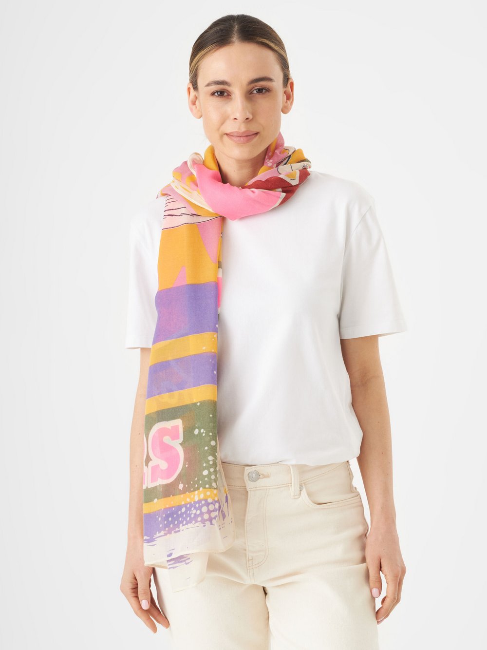 Codello Schal Damen gelb bedruckt, ONE SIZE
