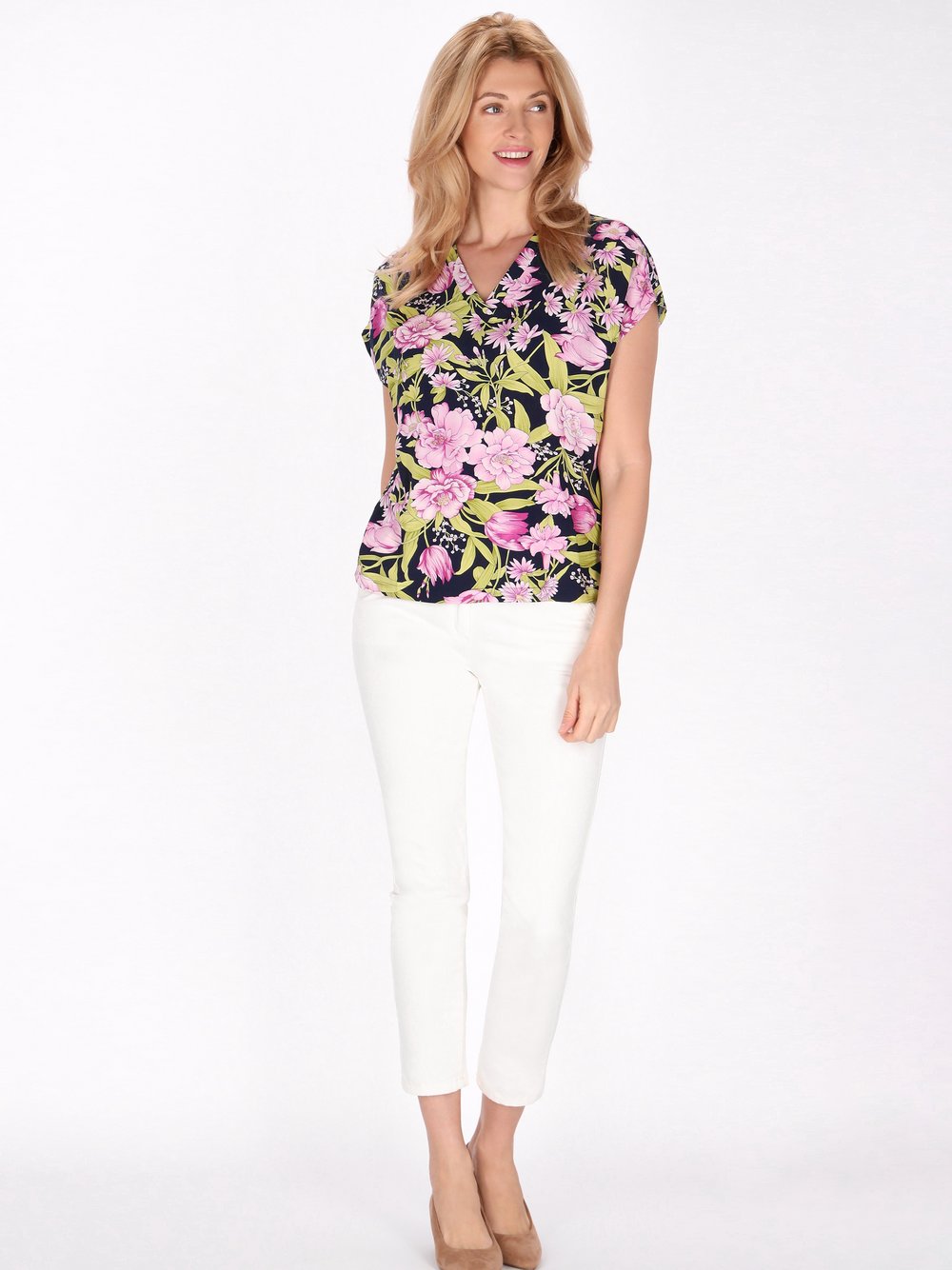 Usha Bluse Damen Viskose mehrfarbig bedruckt, XL