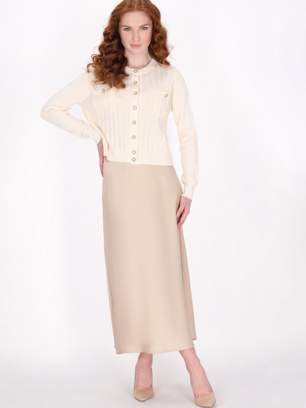 Dreimaster Strickjacke Damen weiß, XL/XXL