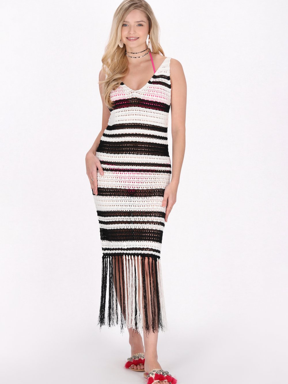 Thumbnail - IZIA Kleid Damen schwarz gemustert, M/L