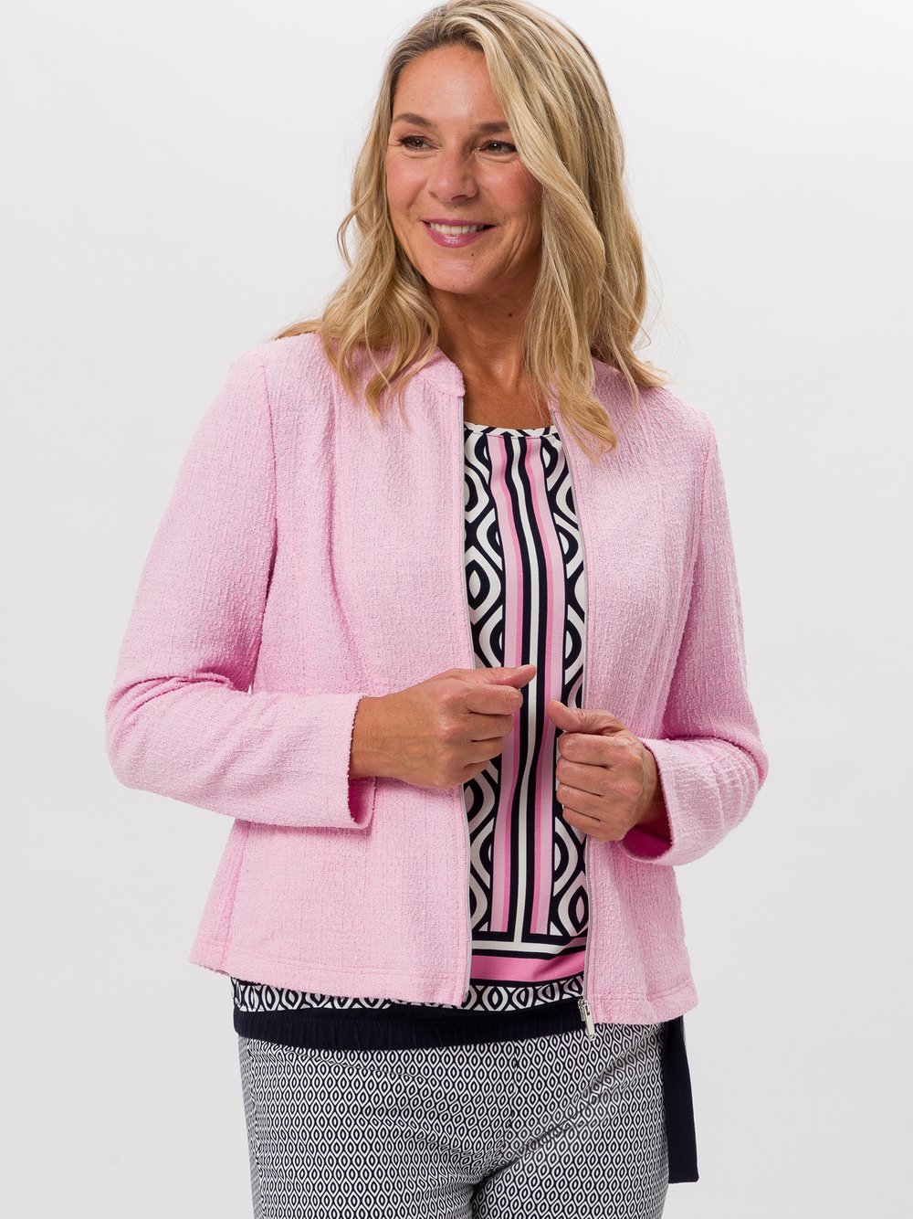 Frank Walder Blazerjacke Damen Baumwolle rosa, 52