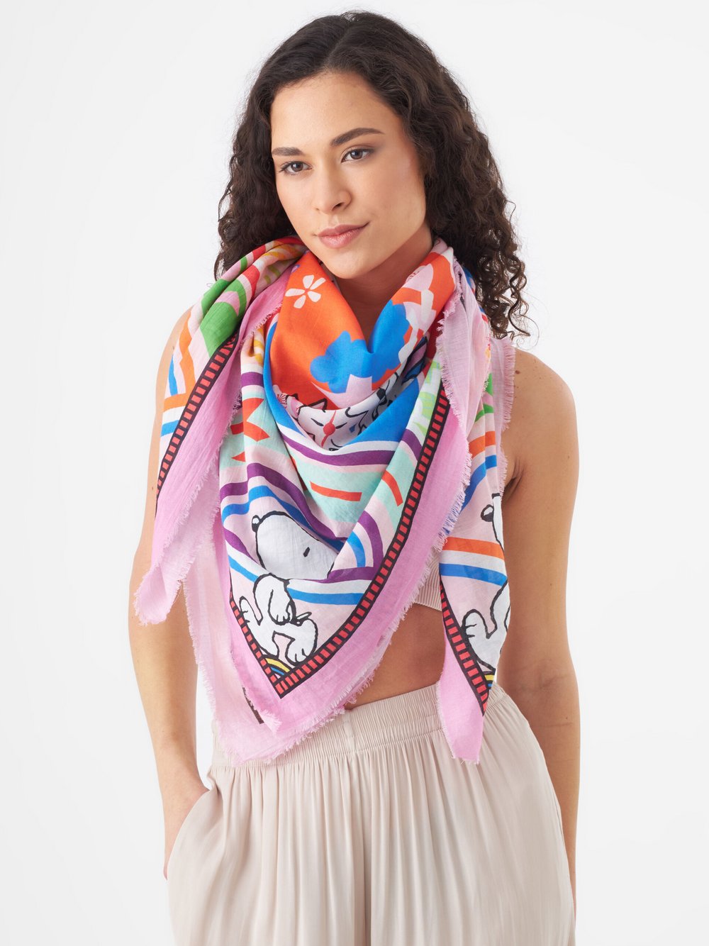 Codello Tuch Damen Baumwolle pink bedruckt, ONE SIZE